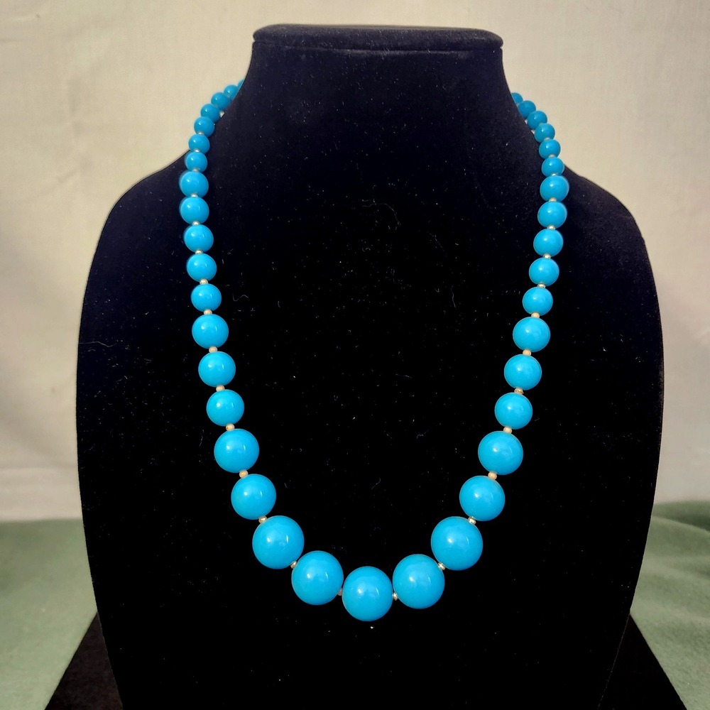 Vintage Bead Necklace‎ Chunky Retro Coastal Statement 1950s Style w/ Earrings - Picture 2 of 5